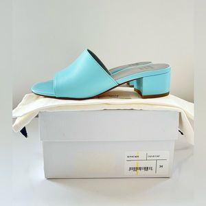Maryam Nassir Zadeh MNZ Sophie Slides - Cloud Calf Blue BRAND NEW in Box